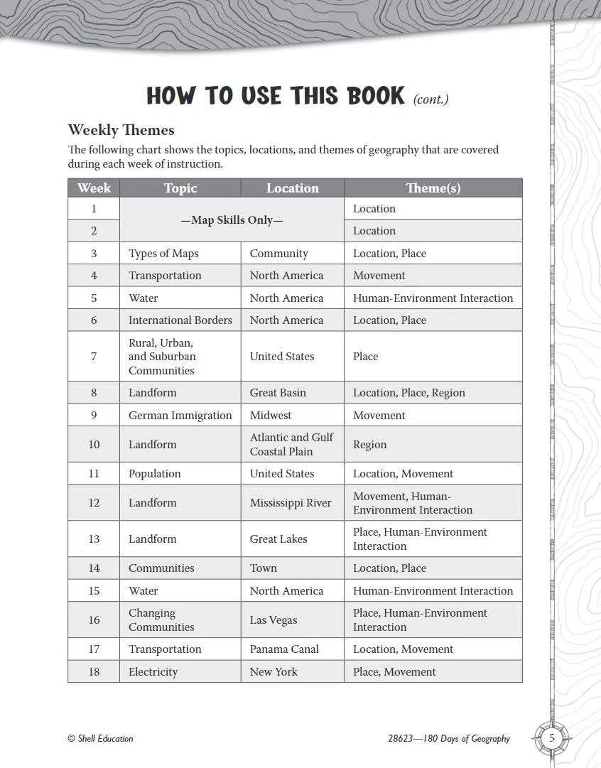 180 Days™: Social Studies, Geography for 2nd Grade Practice Workbook for Classroom and Home