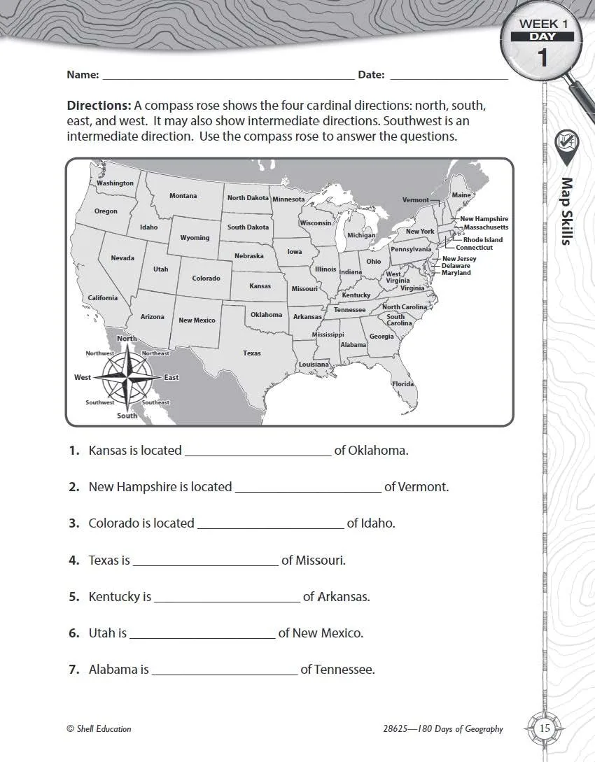 180 Days™: Social Studies, Geography for 4th Grade Practice Workbook for Classroom and Home