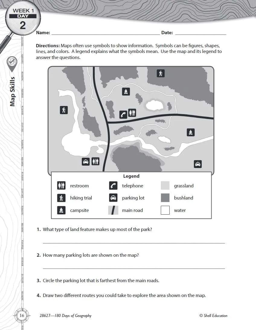 180 Days™: Social Studies, Geography for 6th Grade Practice Workbook for Classroom and Home
