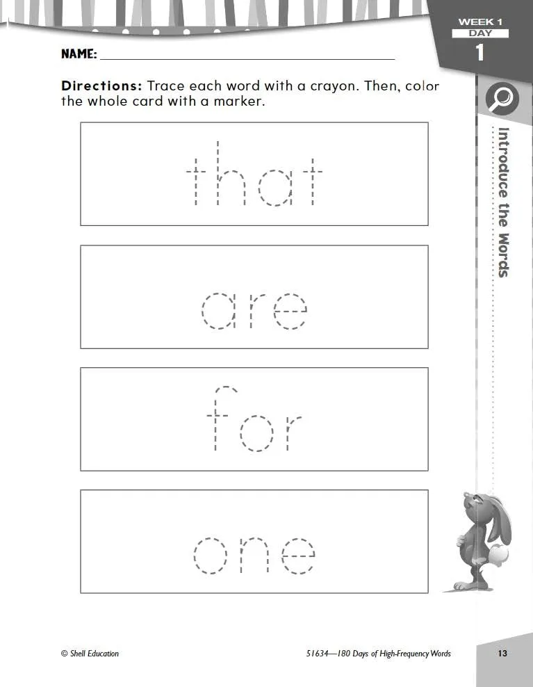 180 Days of High-Frequency Words for First Grade - Learn to Read First Grade Workbook