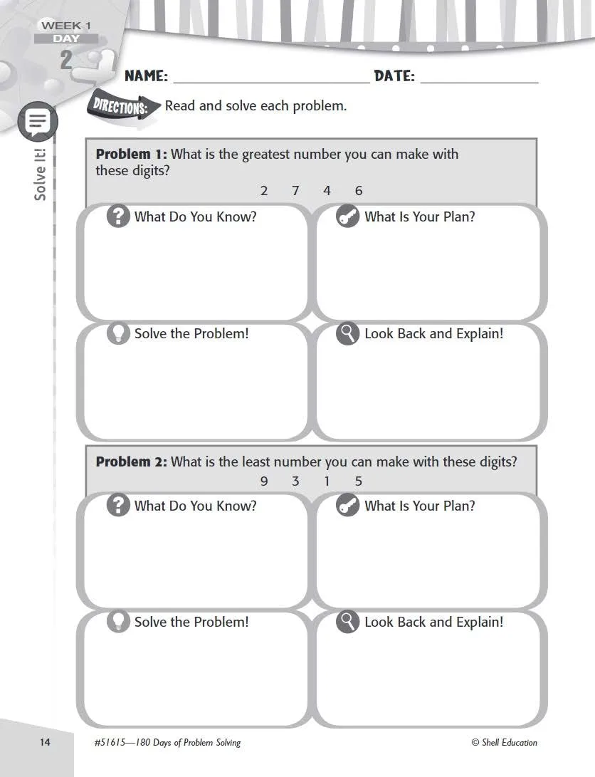 180 Days of Problem Solving for Third Grade – Build Math Fluency with this 3rd Grade Math Workbook (180 Days of Practice)