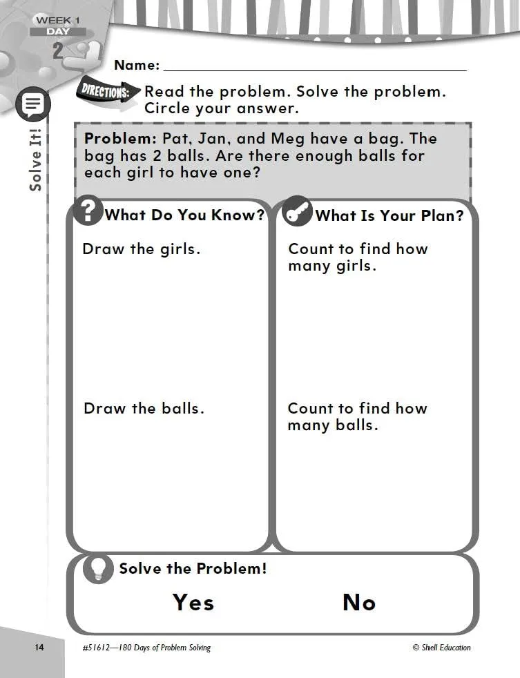 180 Days of Problem Solving for Kindergarten – Build Math Fluency with this Kindergarten Math Workbook (180 Days of Practice)