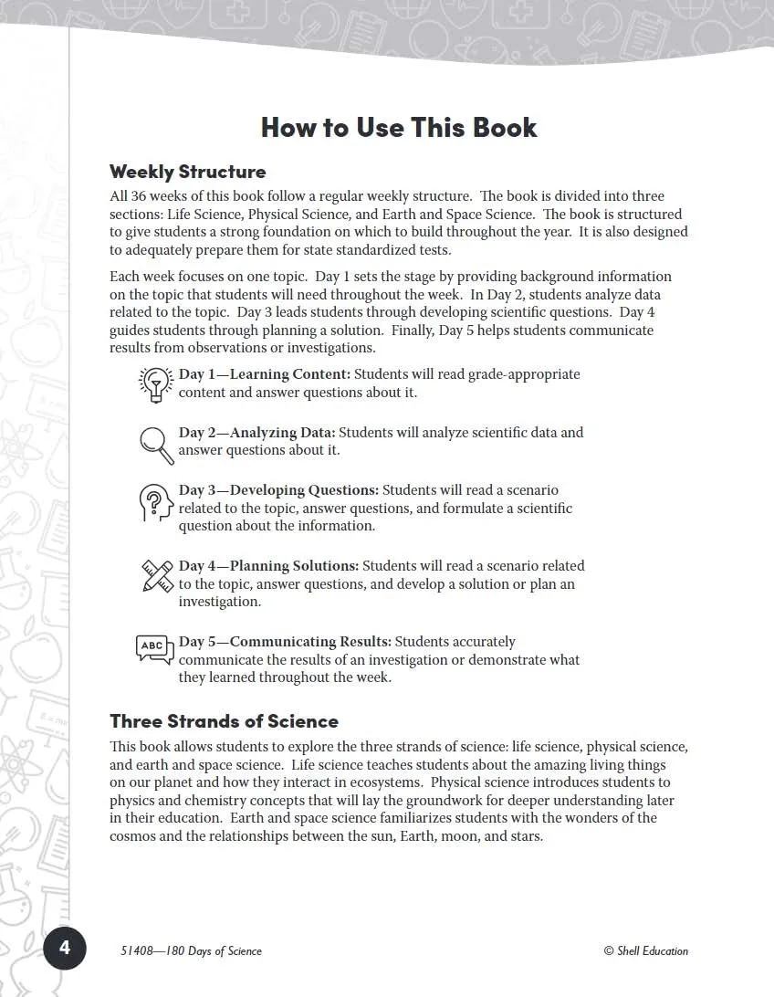 180 Days™: Science, Earth and Space Science for 2nd Grade Practice Workbook for Classroom and Home