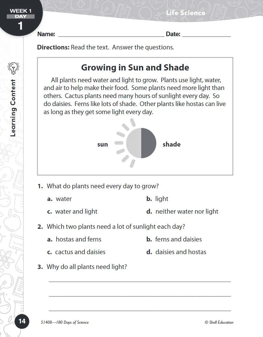 180 Days™: Science, Earth and Space Science for 2nd Grade Practice Workbook for Classroom and Home