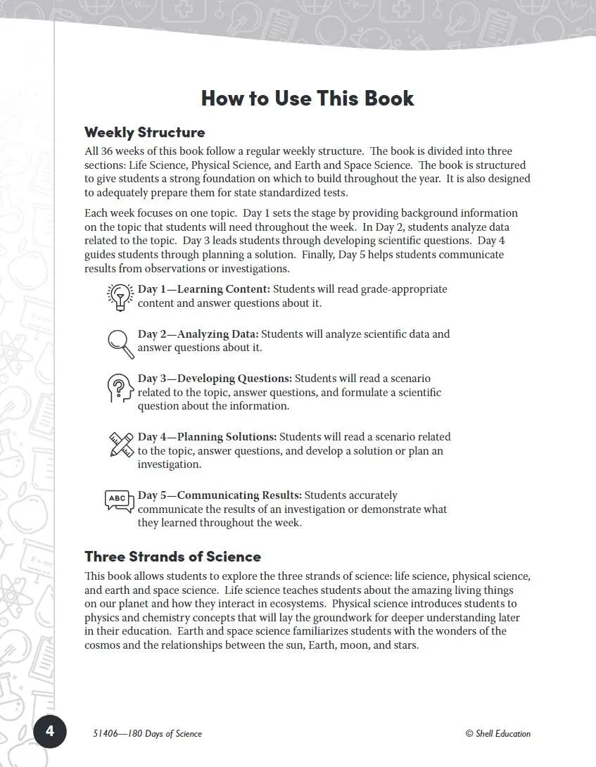 180 Days™: Science, Earth and Space Science for Kindergarten Practice Workbook for Classroom and Home
