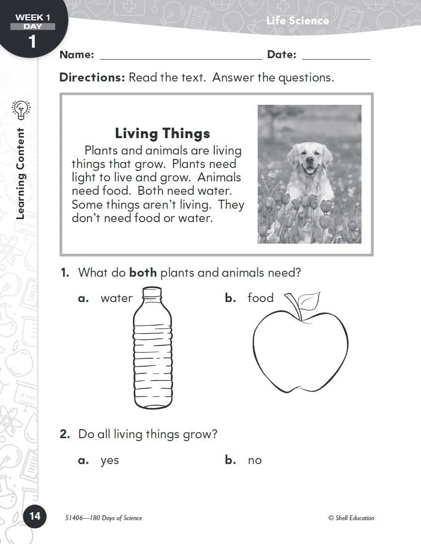 180 Days™: Science, Earth and Space Science for Kindergarten Practice Workbook for Classroom and Home