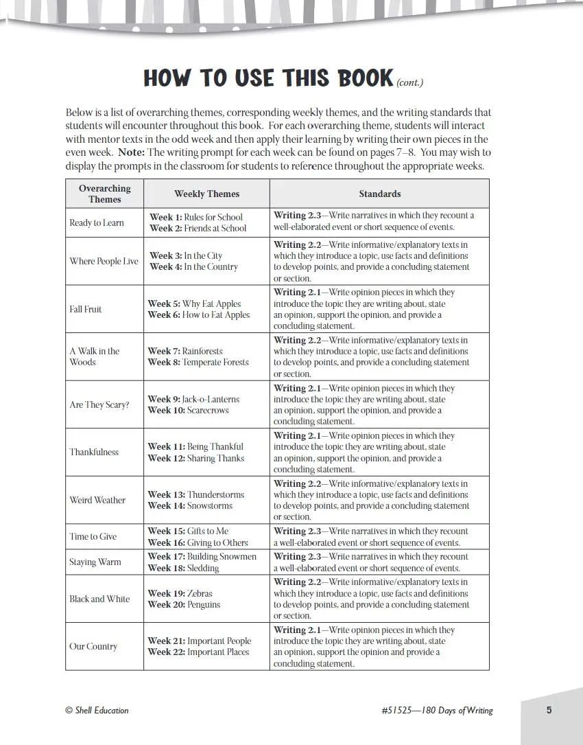 180 Days of Writing for Second Grade - An Easy-to-Use Second Grade Writing Workbook to Practice and Improve Writing Skills