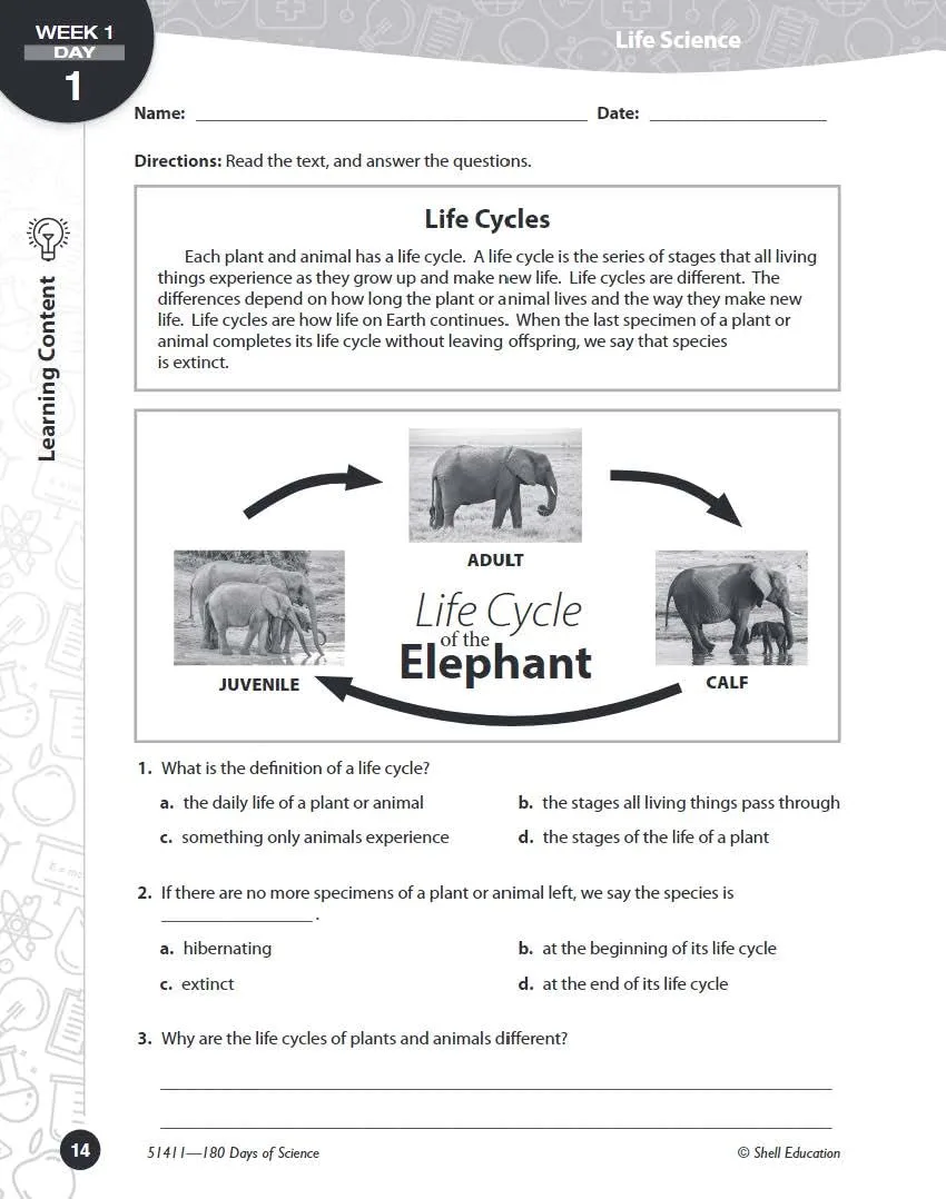 180 Days™: Science, Earth and Space Science for 5th Grade Practice Workbook for Classroom and Home