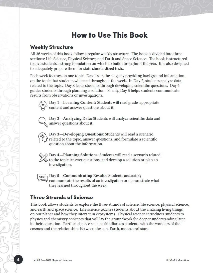 180 Days™: Science, Earth and Space Science for 5th Grade Practice Workbook for Classroom and Home