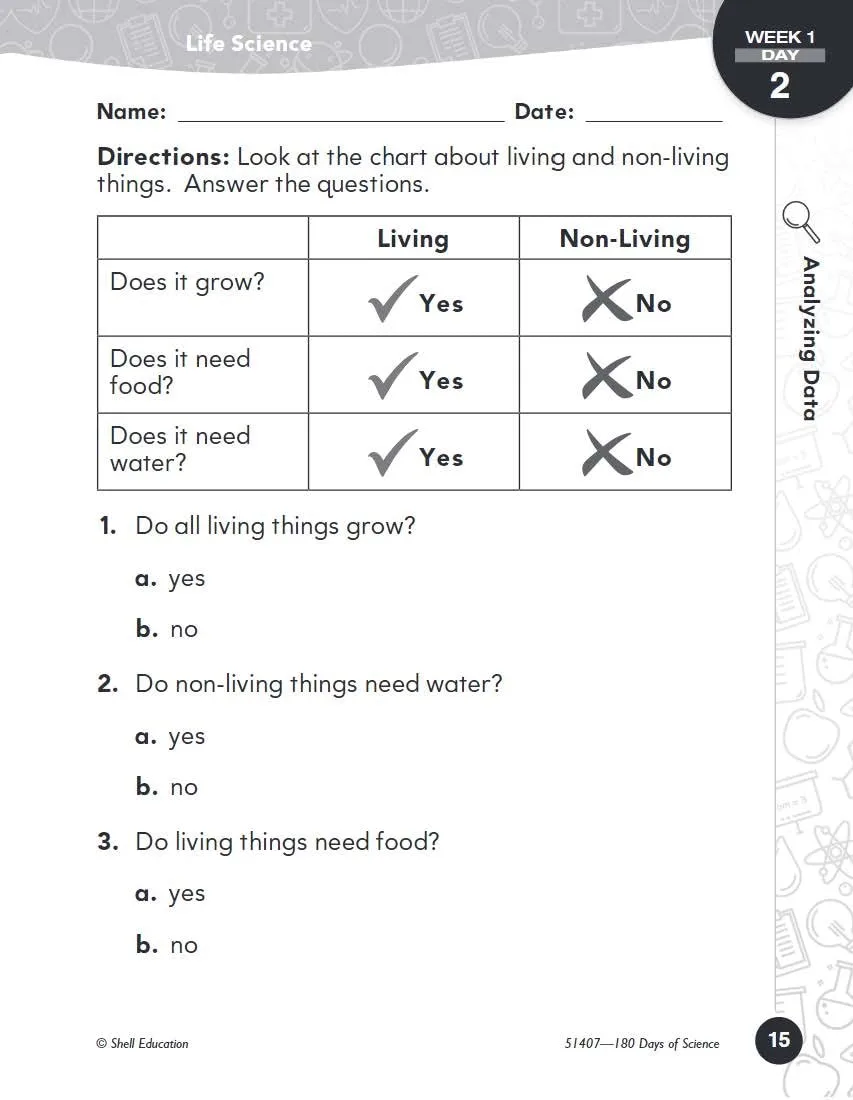 180 Days™: Science, Earth and Space Science for 1st Grade Practice Workbook for Classroom and Home