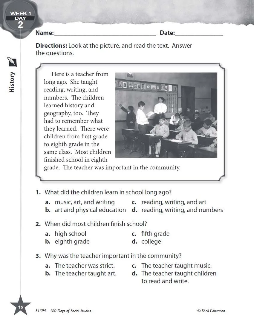 180 Days: Social Studies for 2nd Grade Practice Workbook for Classroom and Home