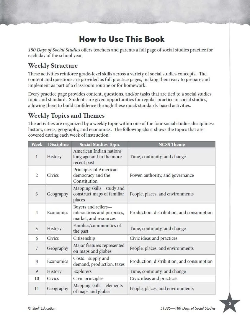 180 Days: Social Studies, Civics for 3rd Grade Practice Workbook for Classroom and Home