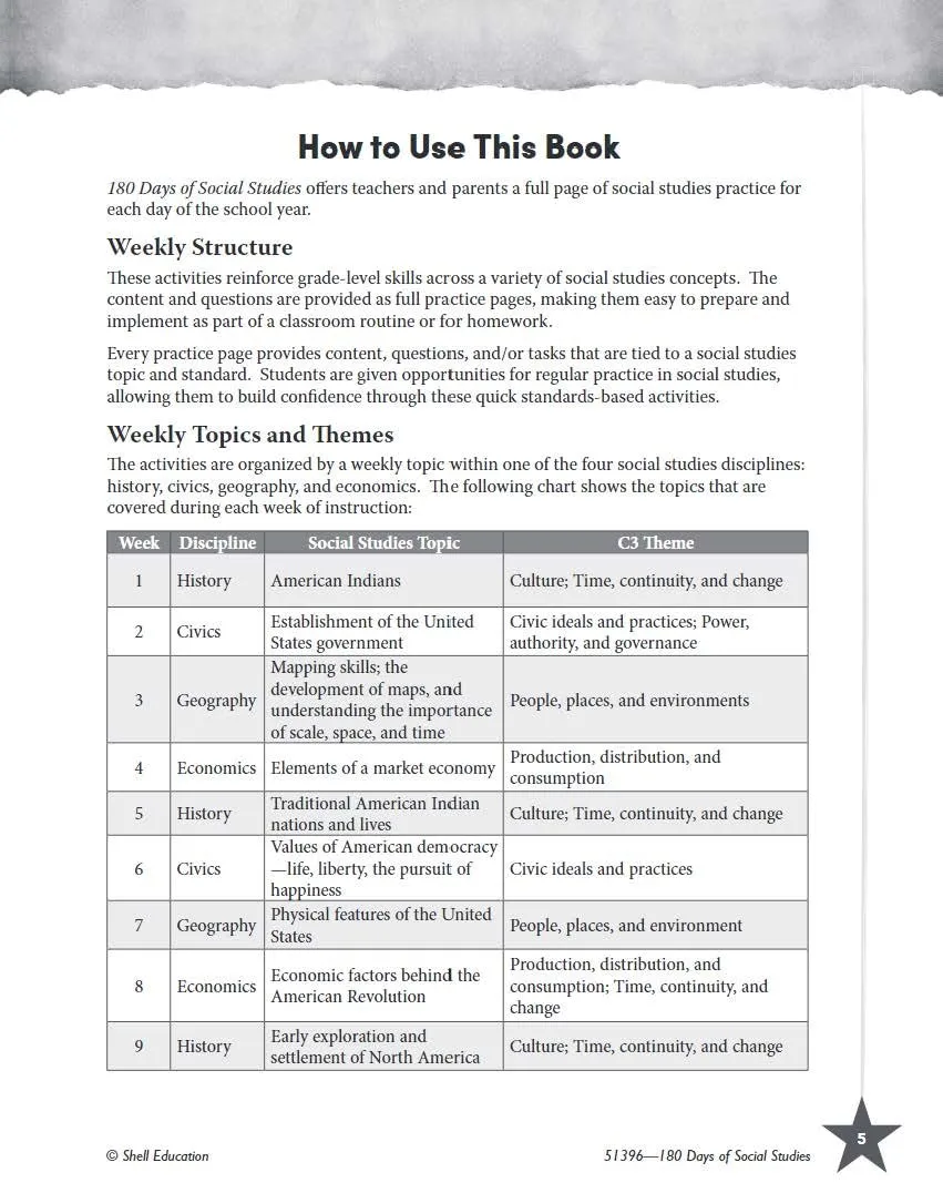 180 Days: Social Studies, Civics for 4th Grade Practice Workbook for Classroom and Home