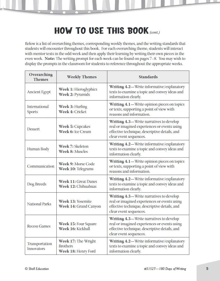 180 Days of Writing for Fourth Grade - An Easy-to-Use Fourth Grade Writing Workbook to Practice and Improve Writing Skills