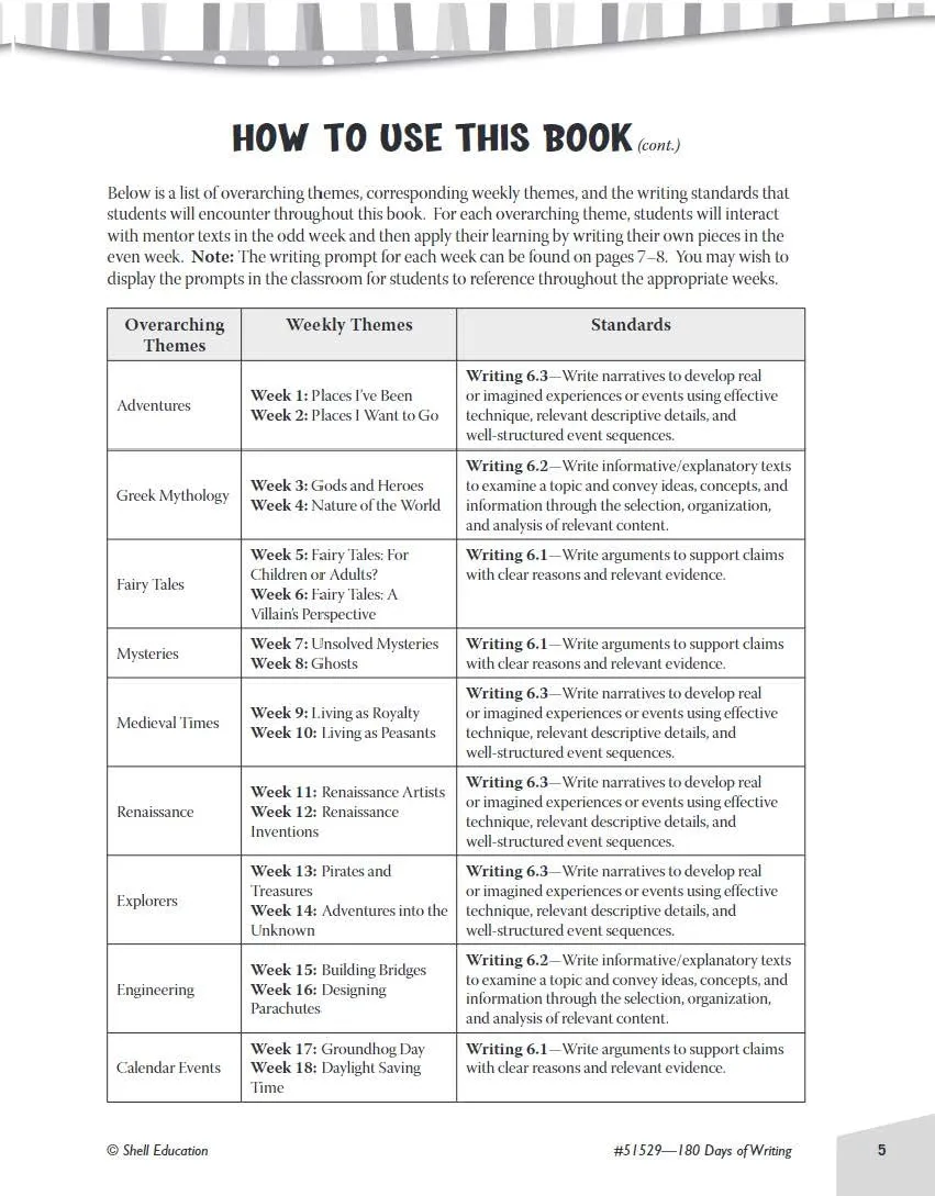 180 Days of Writing for Sixth Grade - An Easy-to-Use Sixth Grade Writing Workbook to Practice and Improve Writing Skills