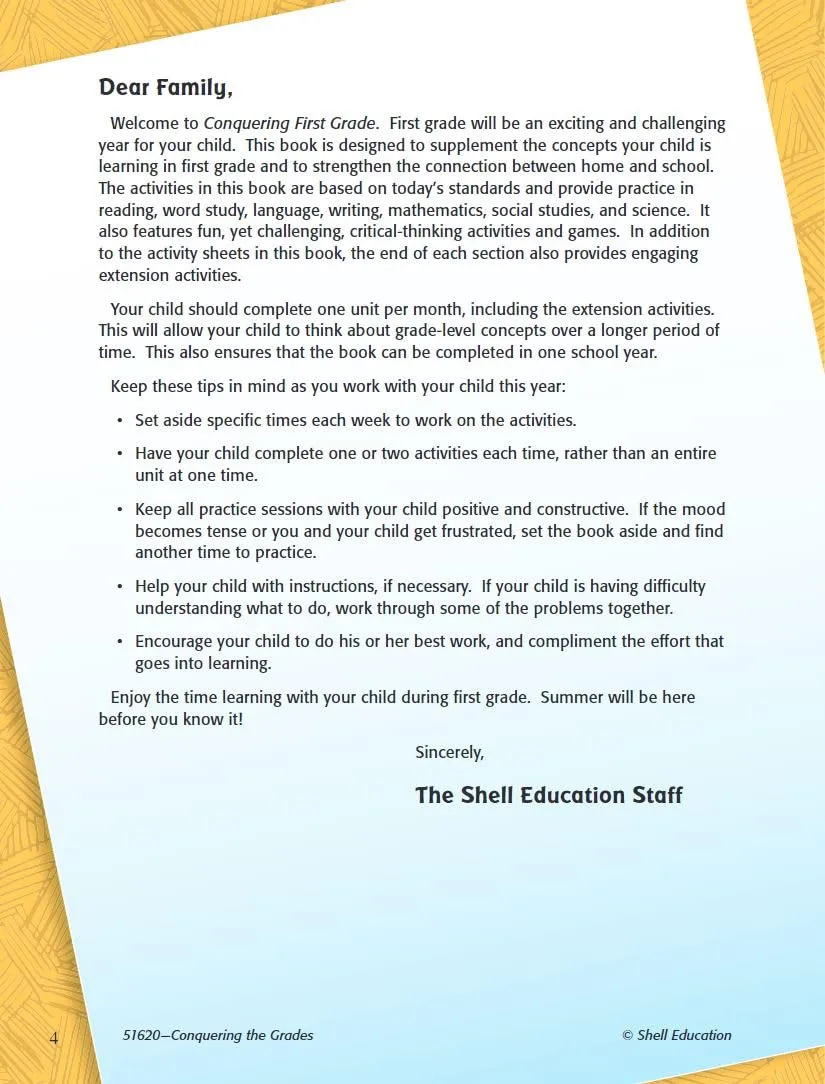 Shell Education Conquering The Grades, Grade 1, Red
