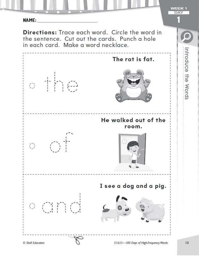 180 Days of High-Frequency Words for Kindergarten - Learn to Read Kindergarten Workbook