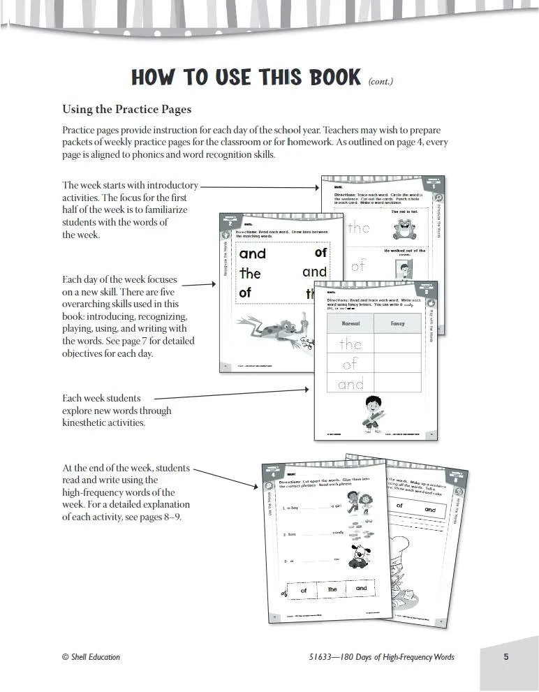 180 Days of High-Frequency Words for Kindergarten - Learn to Read Kindergarten Workbook