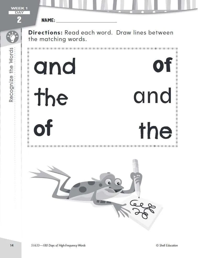 180 Days of High-Frequency Words for Kindergarten - Learn to Read Kindergarten Workbook