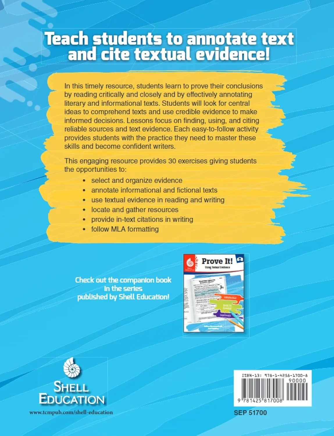 Shell Education Prove It! Using Textual Evidence, Grades 3-5
