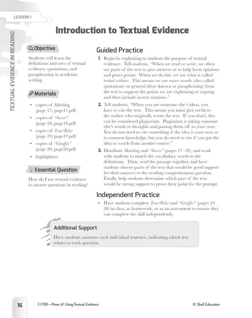 Shell Education Prove It! Using Textual Evidence, Grades 3-5