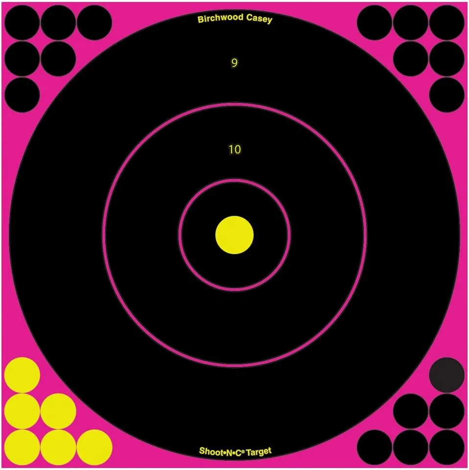 Shoot-N-C Colored Bullseye Targets - 5 Count Pink/Black