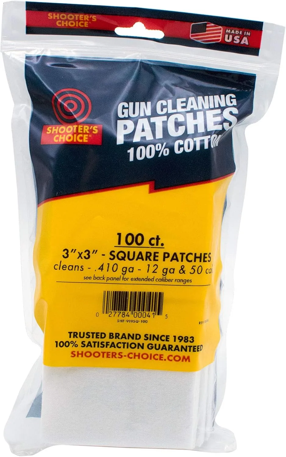 Shooter's Choice 100% Cotton Square Gun Cleaning Patches