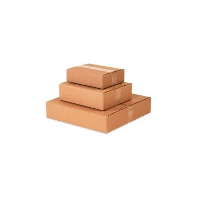 Shoplet Select Flat Corrugated Boxes, 12 x 9 x 4 in, Kraft, Pack of 25