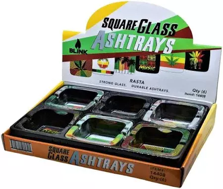 BLINK SQUARE GLASS ASHTRAY