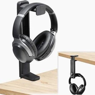 Headphone Hanger Clamp-on Under Desk USB Cable Storage Earphone Stand