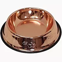 Pet Rose Gold Bowl 580ML Embossed Non Slip