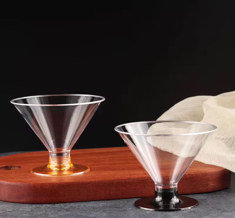 150ML SHORT MOUSSE ACRYLIC DESSERT CUP WITH BLACK BASE