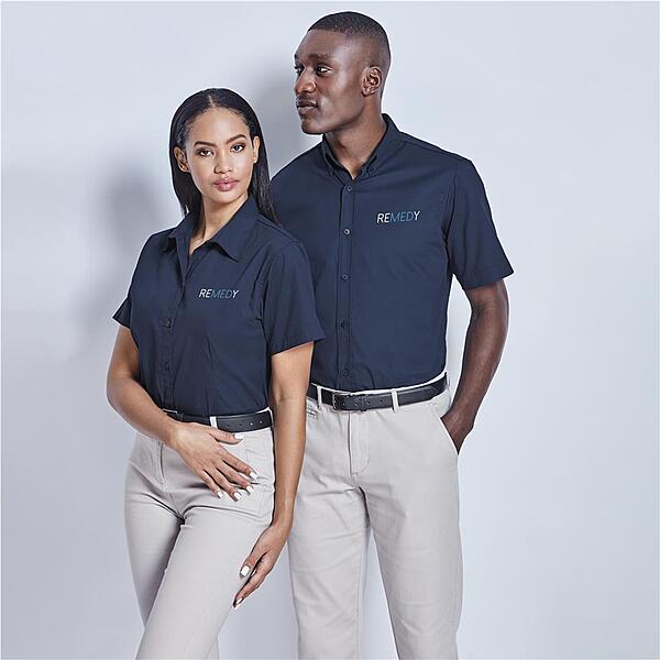 Moderna Brushed Cotton Twill Short Sleeve Shirt