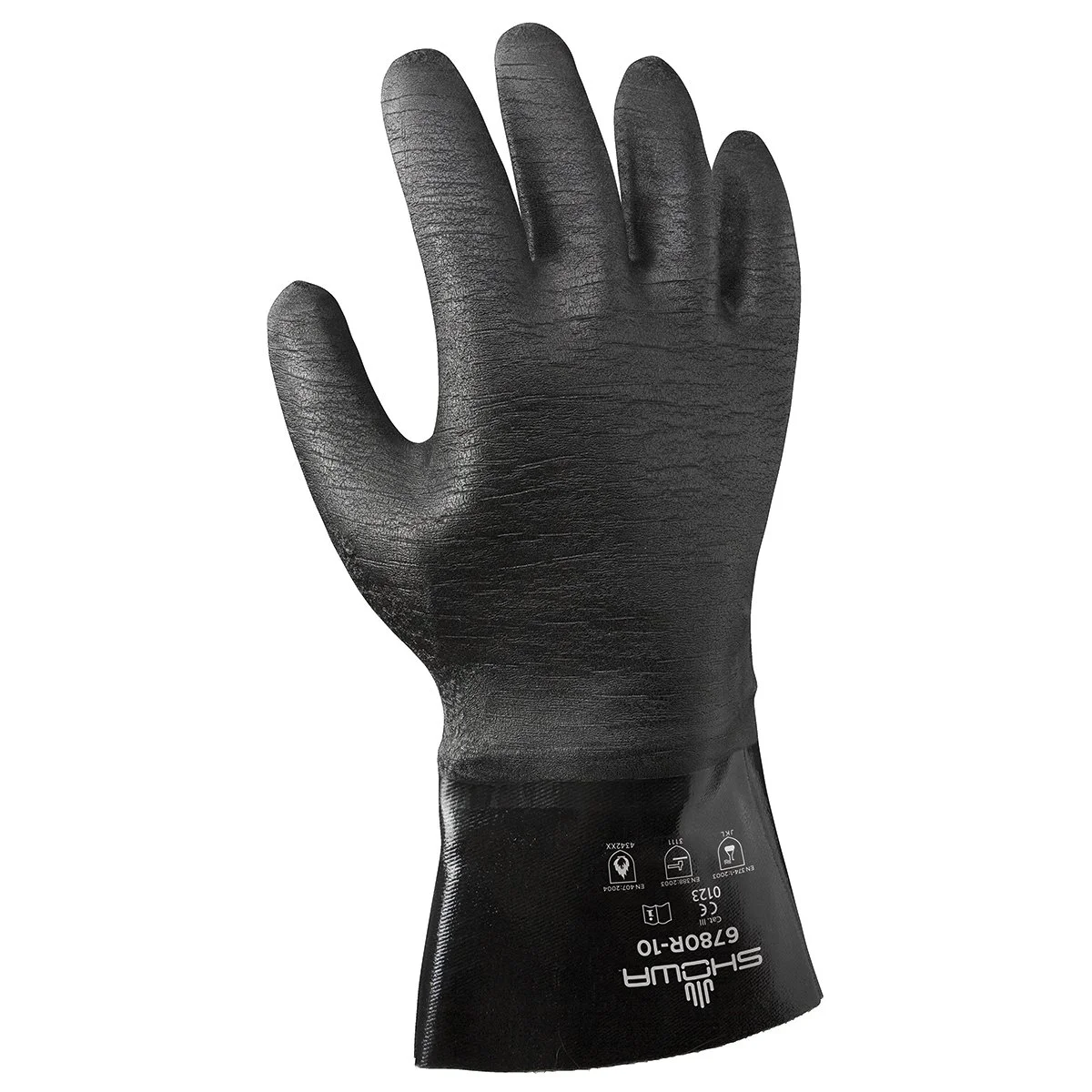 SHOWA 6780 Neoprene Chemical Resistant Safety Glove with Cotton Liner and Rough Grip