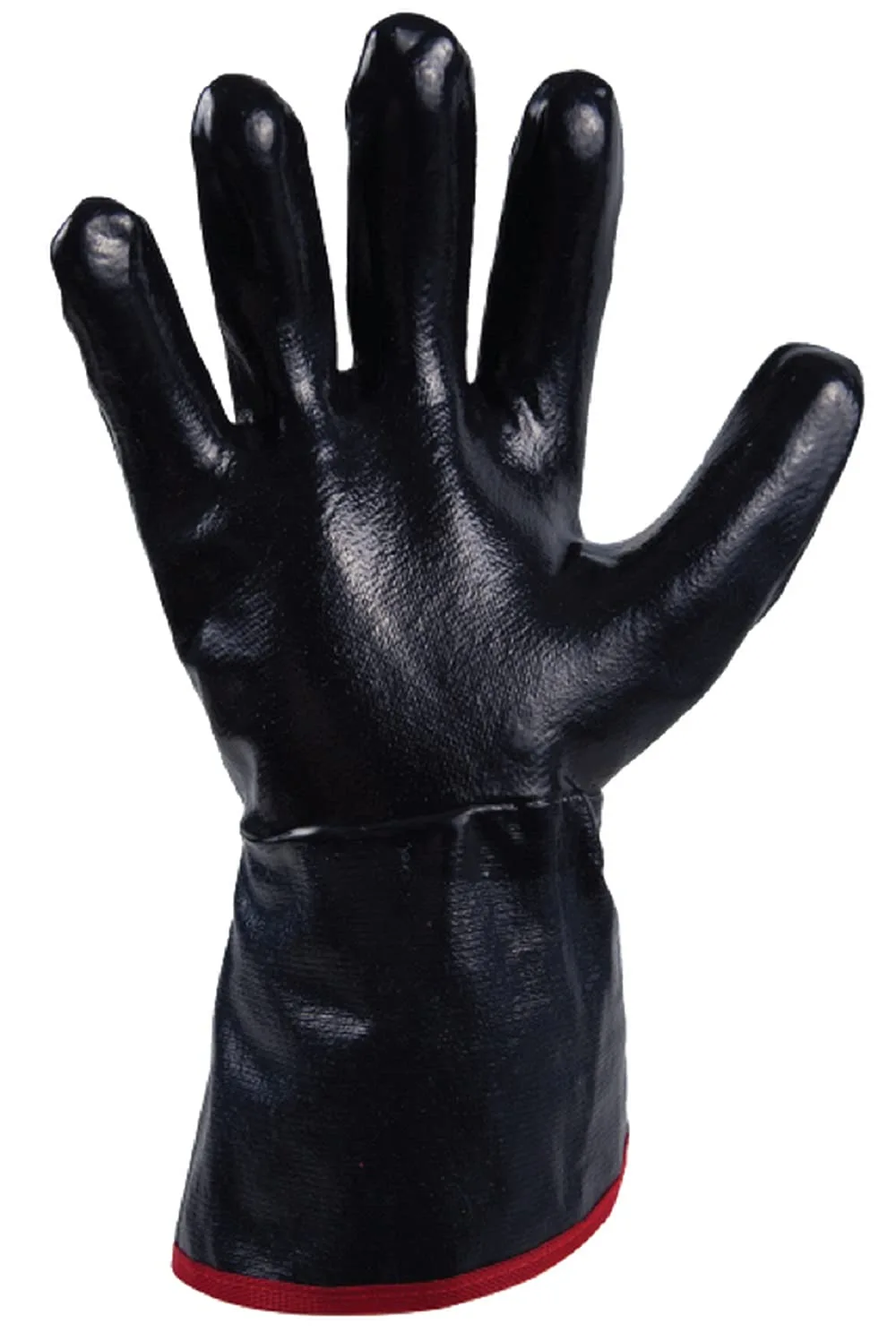 SHOWA 7199NC Fully Coated Nitrile thru Safety Cuff General Purpose Work Glove with Cotton Jersey Liner, Smooth Grip