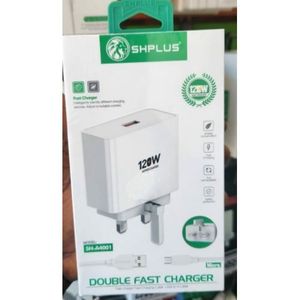 128W SHplus Super Fast Charging Charger With Lightning Cable SH-A4003