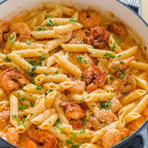 Shrimp Alfredo Penne Pasta