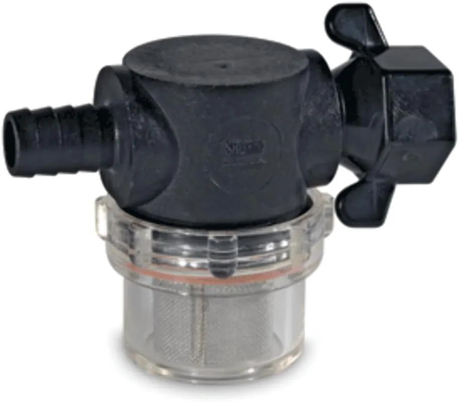 Shurflo by Pentair Swivel Nut Strainer - 1/2" Barb Inlet - Clear Bowl