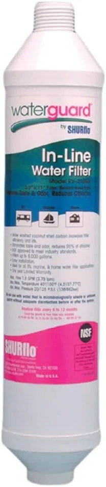 SHURFLO RV-210GH-A Waterguard 11" in-line Water Filter , White 1 Count (Pack of 1)