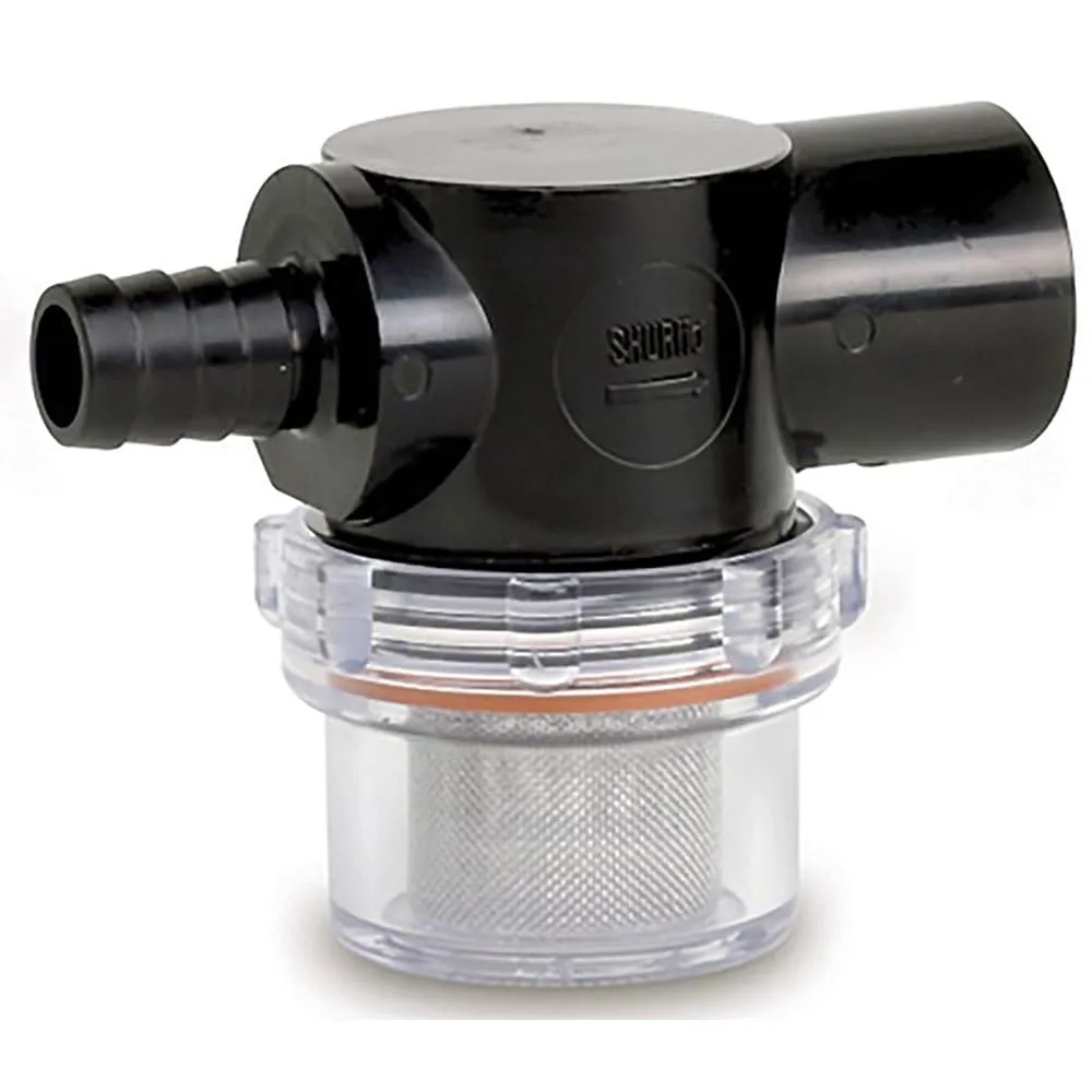 Shurflo by Pentair Twist-On Water Strainer - 1/2" Barb Inlet - Clear Bowl