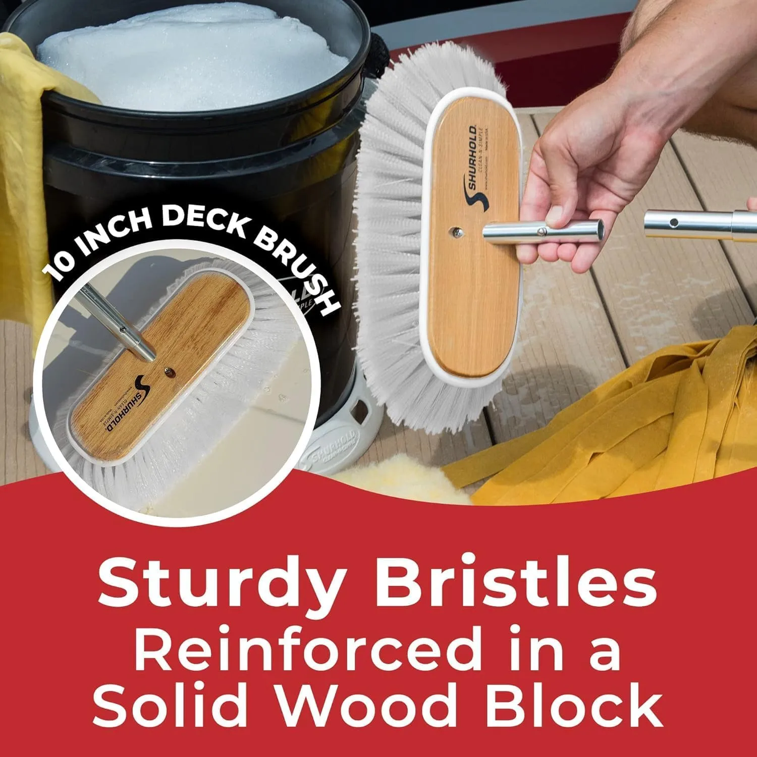 SHURHOLD 10" Deck Brush (Shur-Lok)