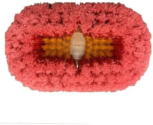 Shurhold 965 6 Inch Combo Bristle Brush, Deck Brush With Red Polystyrene Bristles