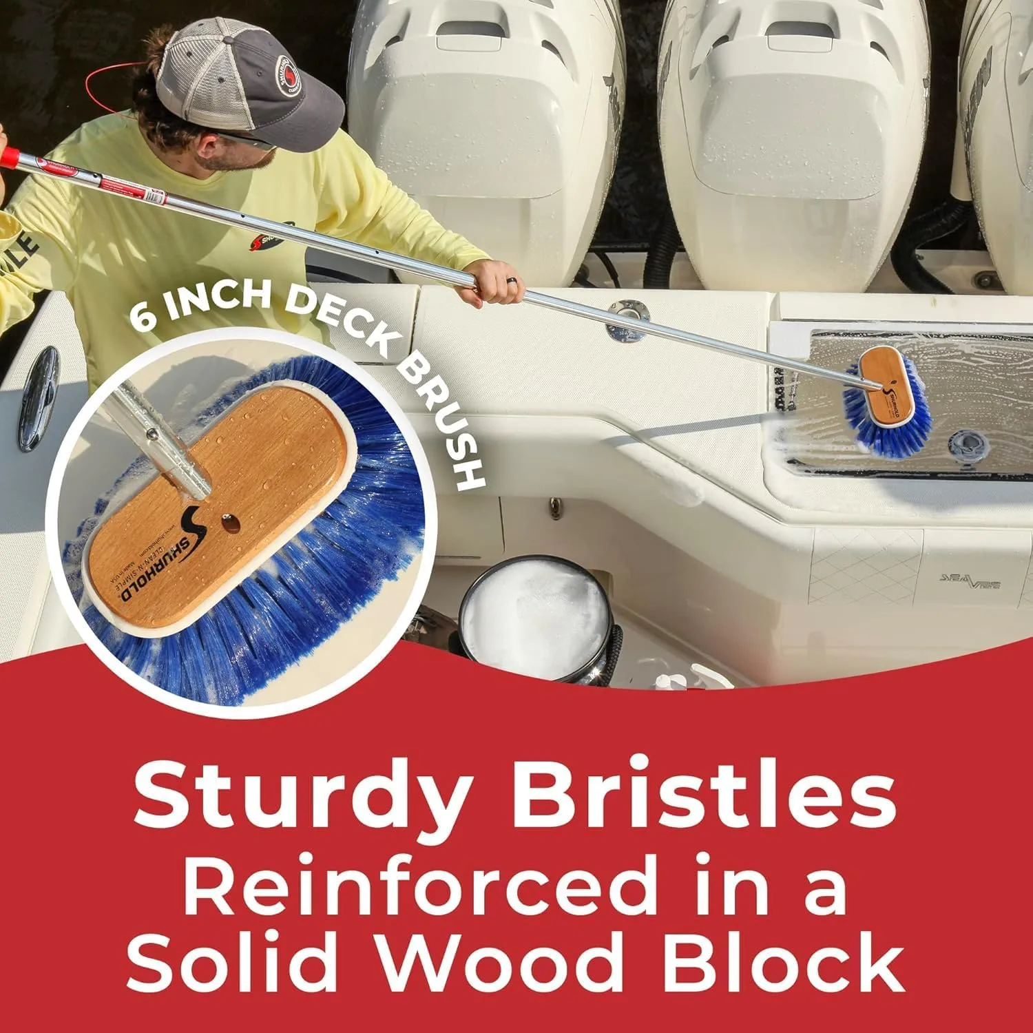 SHURHOLD 6" Deck Brush (Shur-Lok Flared Angled Head)