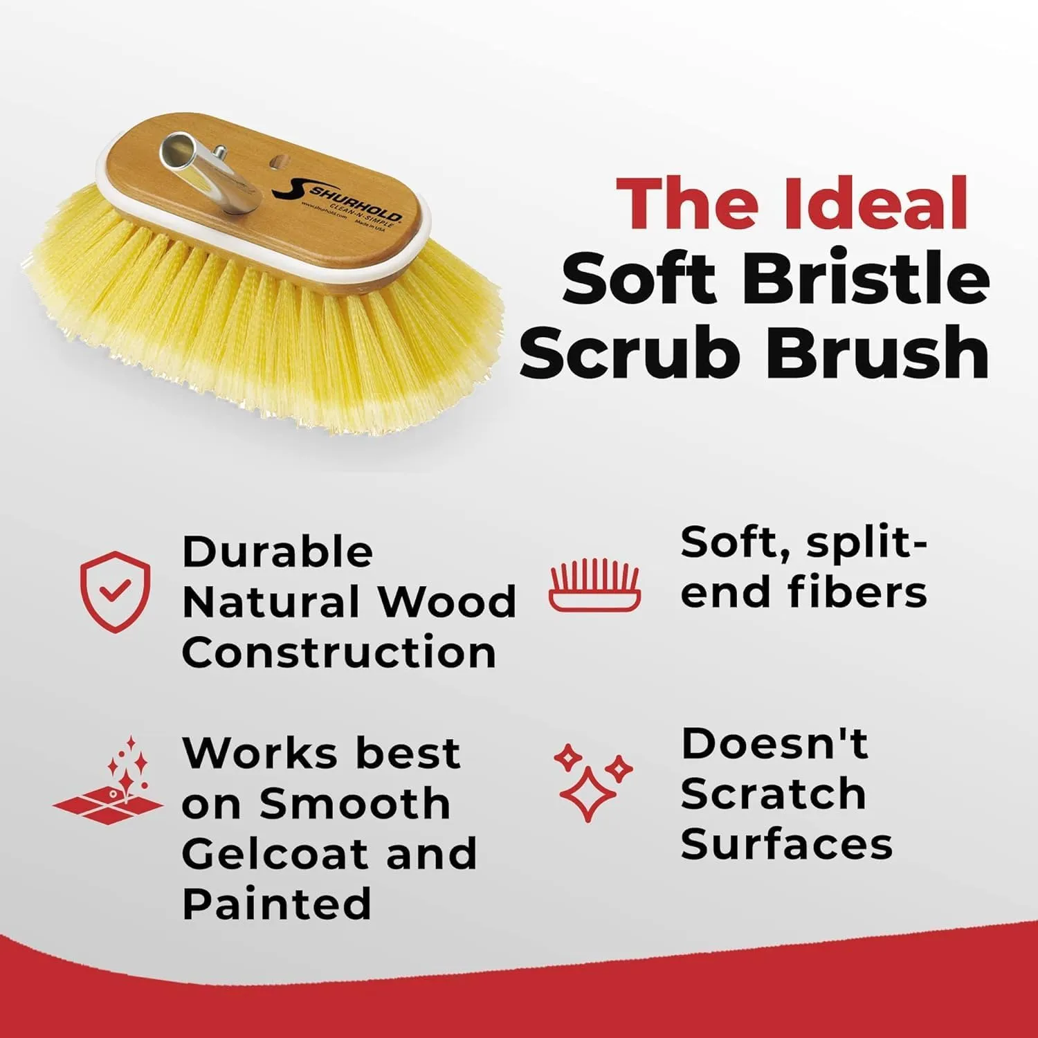 SHURHOLD 6" Deck Brush (Shur-Lok Flared Angled Head)