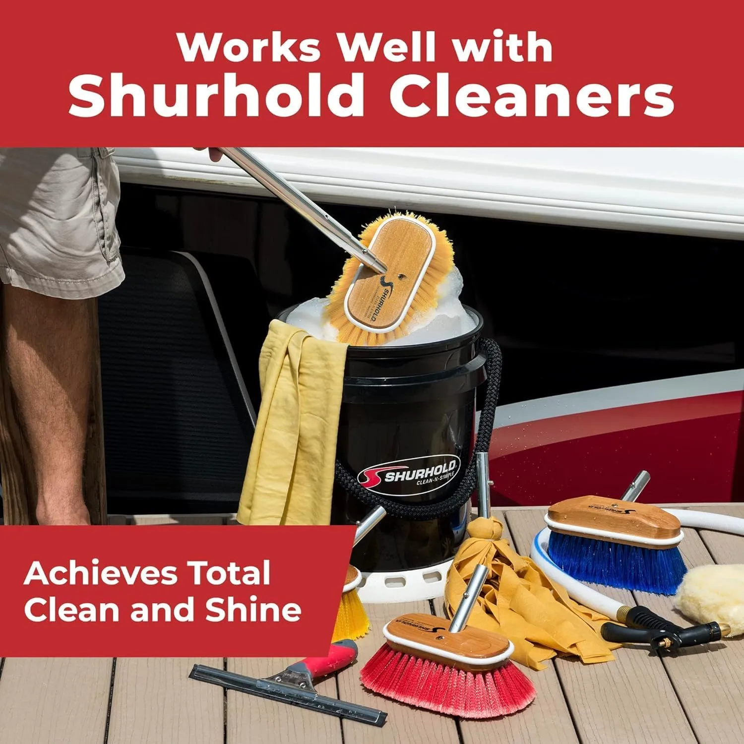 SHURHOLD 6" Deck Brush (Shur-Lok Flared Angled Head)
