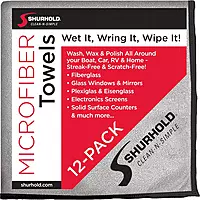 Shurhold Glass & Mirror Microfiber Towels - 12-Pack