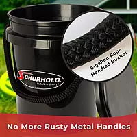 SHURHOLD One Bucket System - 5 Gallon Bucket with Rope Handle, Lid, Caddy & Grate