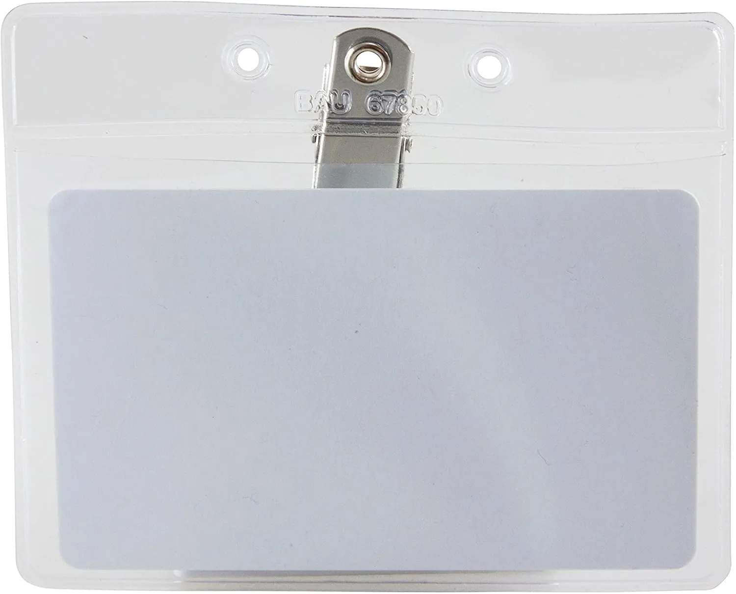 SICURIX Standard Badge Holders, Horizontal, Clip, 50 Pack, Clear