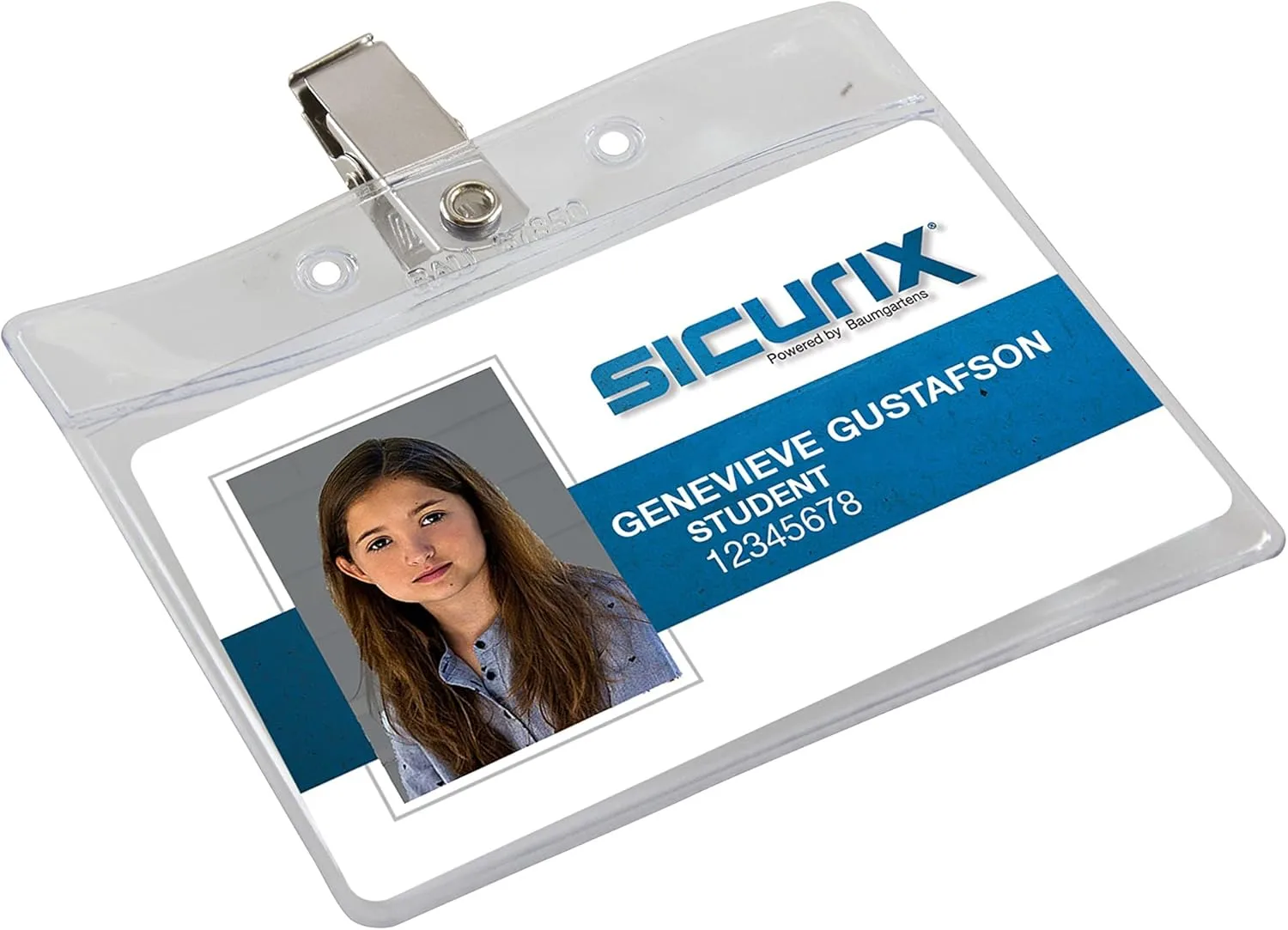 SICURIX Standard Badge Holders, Horizontal, Clip, 50 Pack, Clear