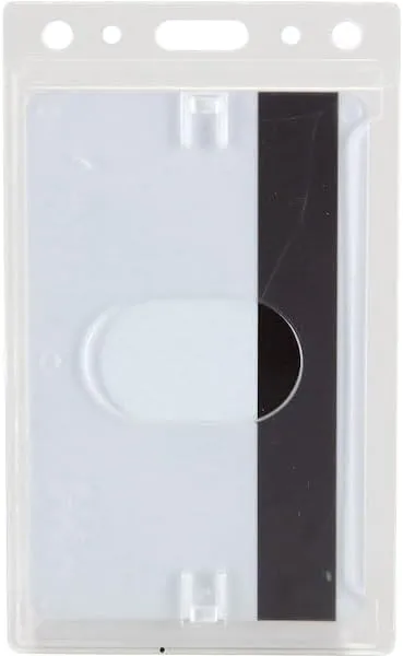 Rigid PC ID Badge Dispensers with Thumb Slot - Vertical - Polycarbonate - 25 / Pack - Clear